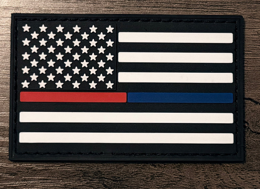 EMS / Blue Line American Flag Patch - Heavy Duty PVC/Rubber