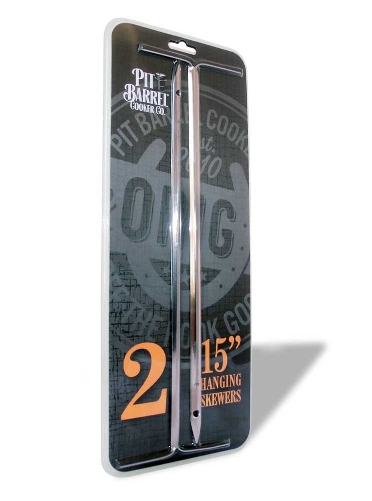 Stainless Steel 15" Hanging Skewers (2-Pack)