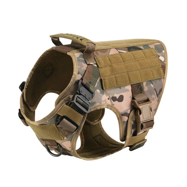 Camo Tactical Dog Harness - Heavy Duty & Quick Release