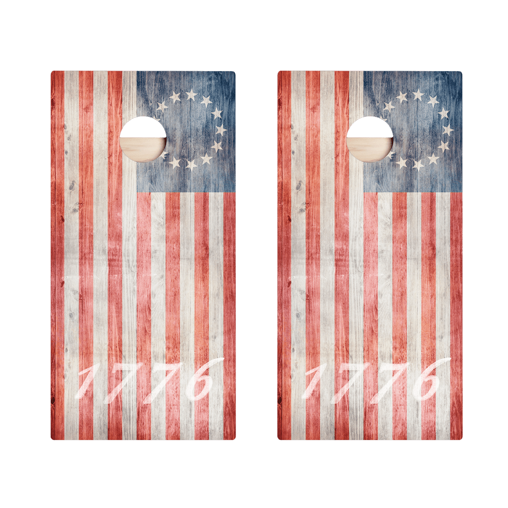 1776 American Flag Star Cornhole Boards