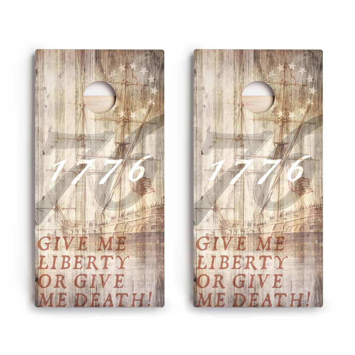 1776 Tan Star Cornhole Boards