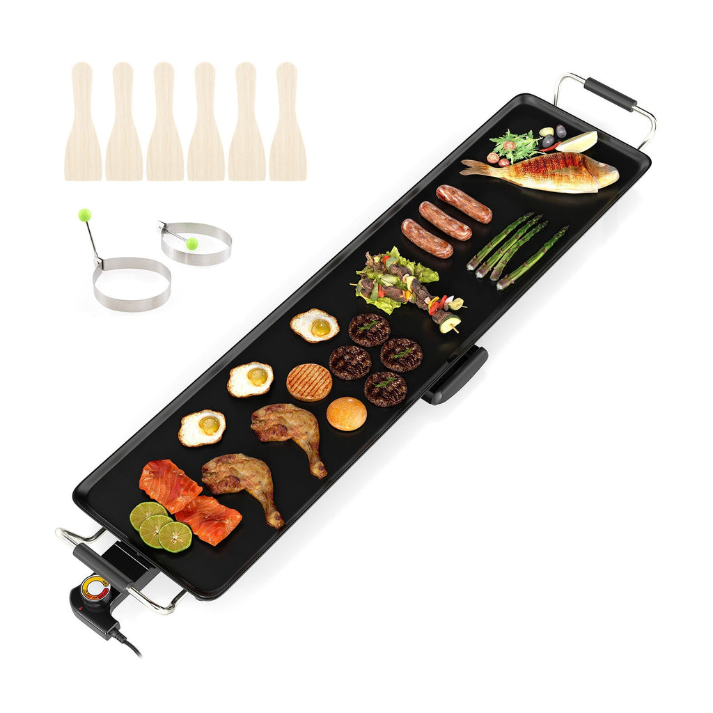 35" Large Electric Griddle Nonstick BBQ Grill with Adjustable Temperature