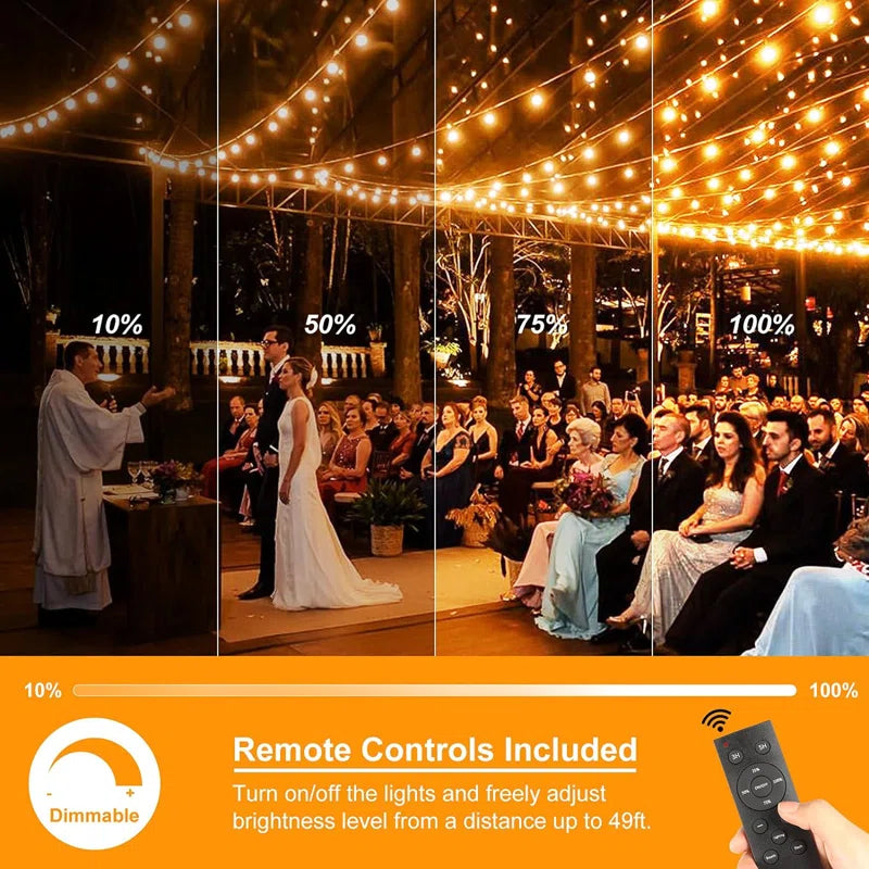 🌞 25ft Solar-Powered Outdoor String Lights with Remote