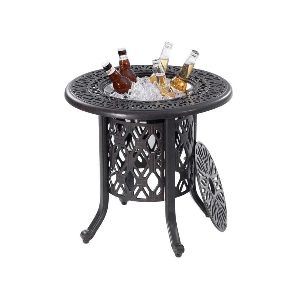 21-Inch Side Table with Removable Ice Bucket