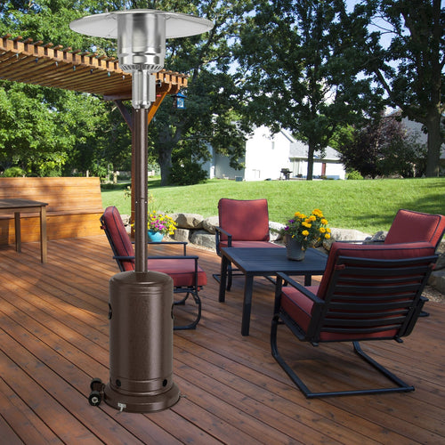 50000 BTU Garden Propane Standing LP Gas Steel Accessories Heater-Bronze