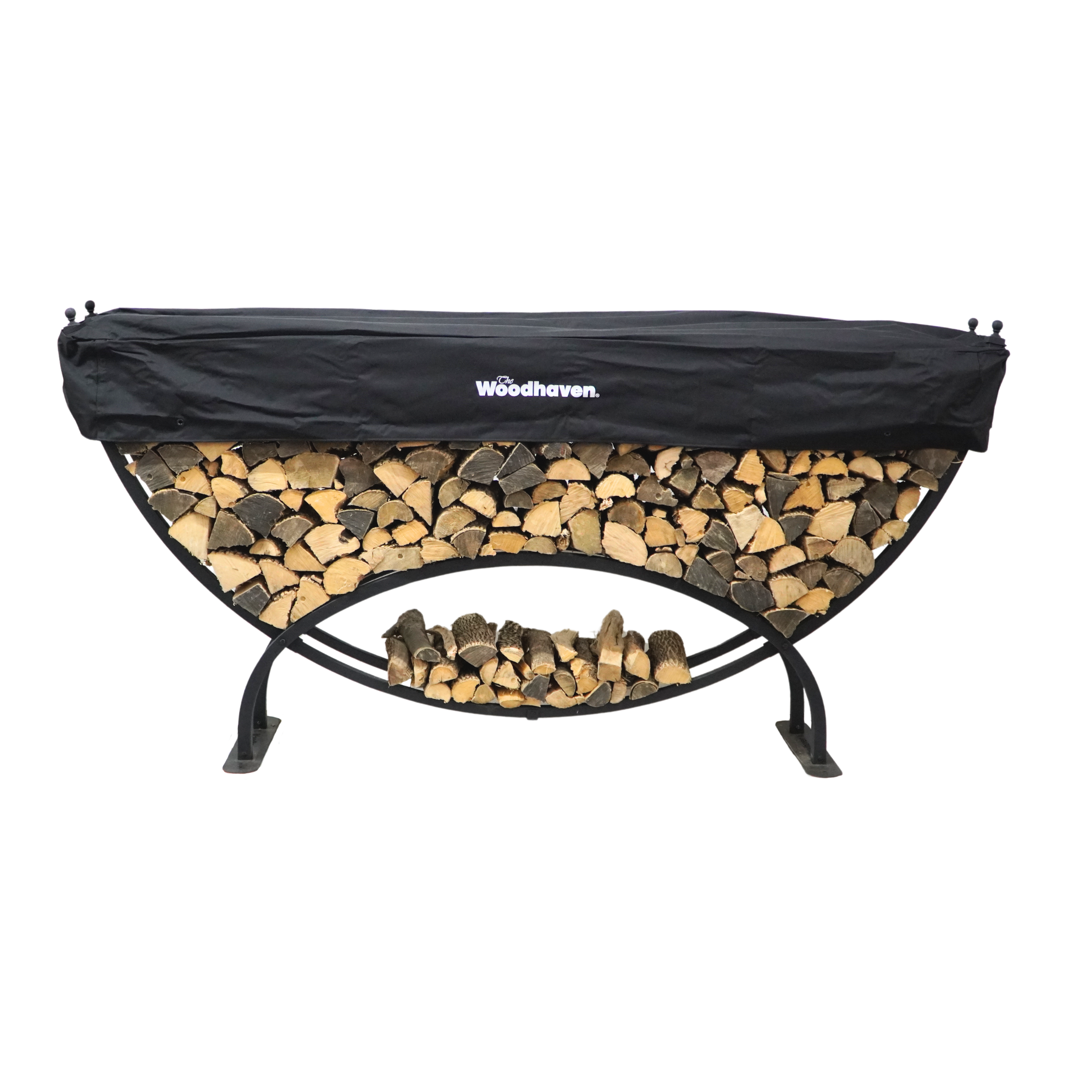 The Woodhaven 8' Large Crescent Firewood Rack