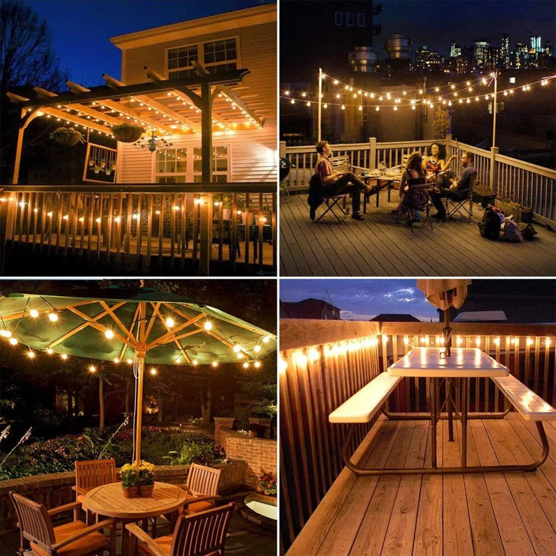 🌞 25ft Solar-Powered Outdoor String Lights with Remote