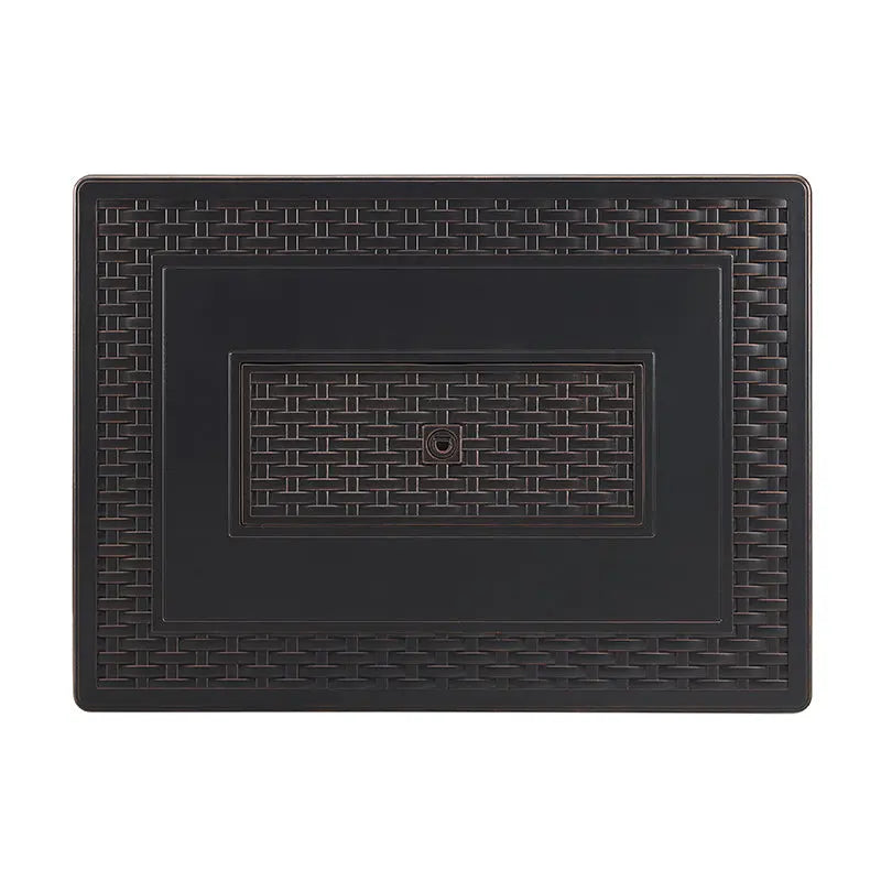 Albany 44" Rectangular Woven Aluminum Convertible Gas Fire Pit Table