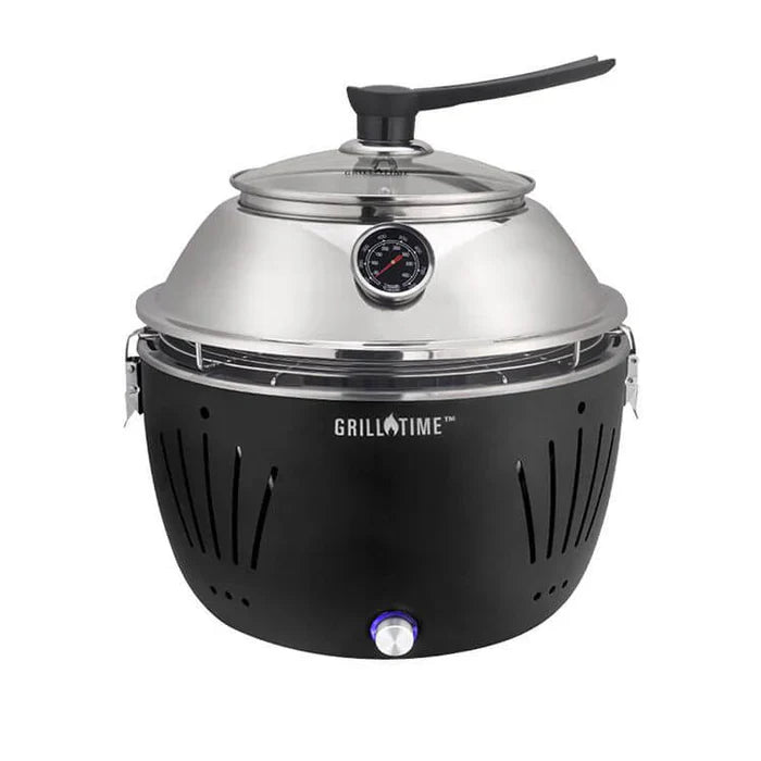 Grill Time Tailgater GTX Portable Charcoal Grill with Glass Hood Perfect for Camping Accessories