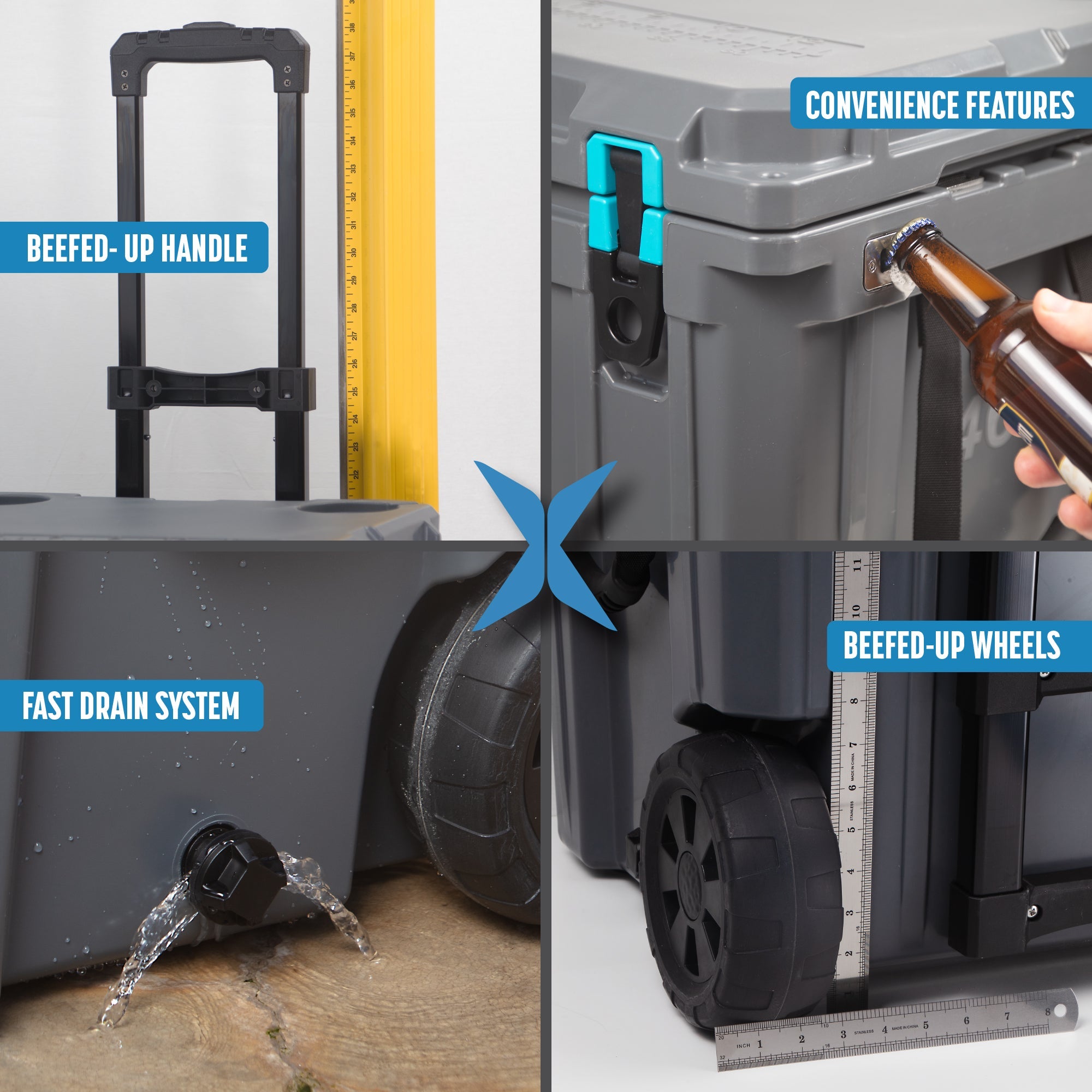 46 Quart Rotomolded Cooler With Wheels - QuadraX