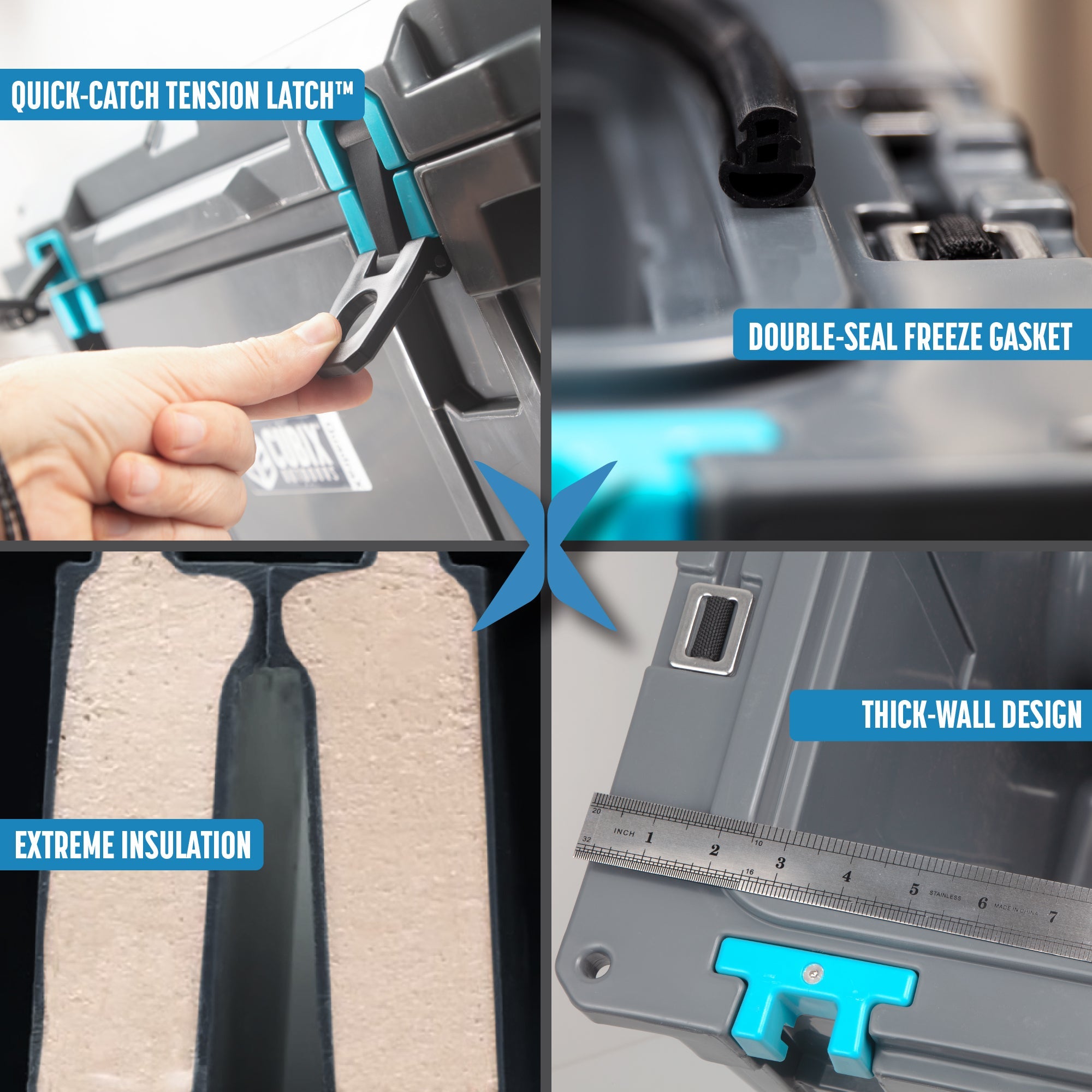 46 Quart Rotomolded Cooler With Wheels - QuadraX