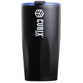 Cubix Outdoors 20oz Steel Insulated Tumbler with Dual-Function Lid-Black w/ Blue Lid