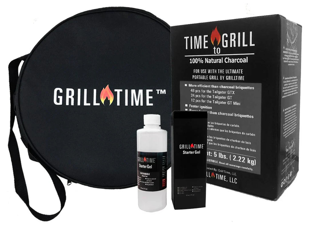 Grill Time Tailgater GTX Portable Charcoal Grill with Glass Hood Perfect for Camping Accessories