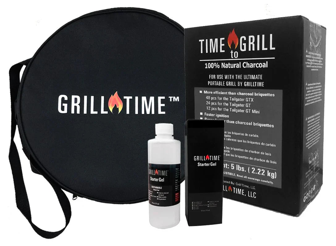 Grill Time Tailgater GTX Portable Charcoal Grill with Glass Hood Perfect for Camping Accessories