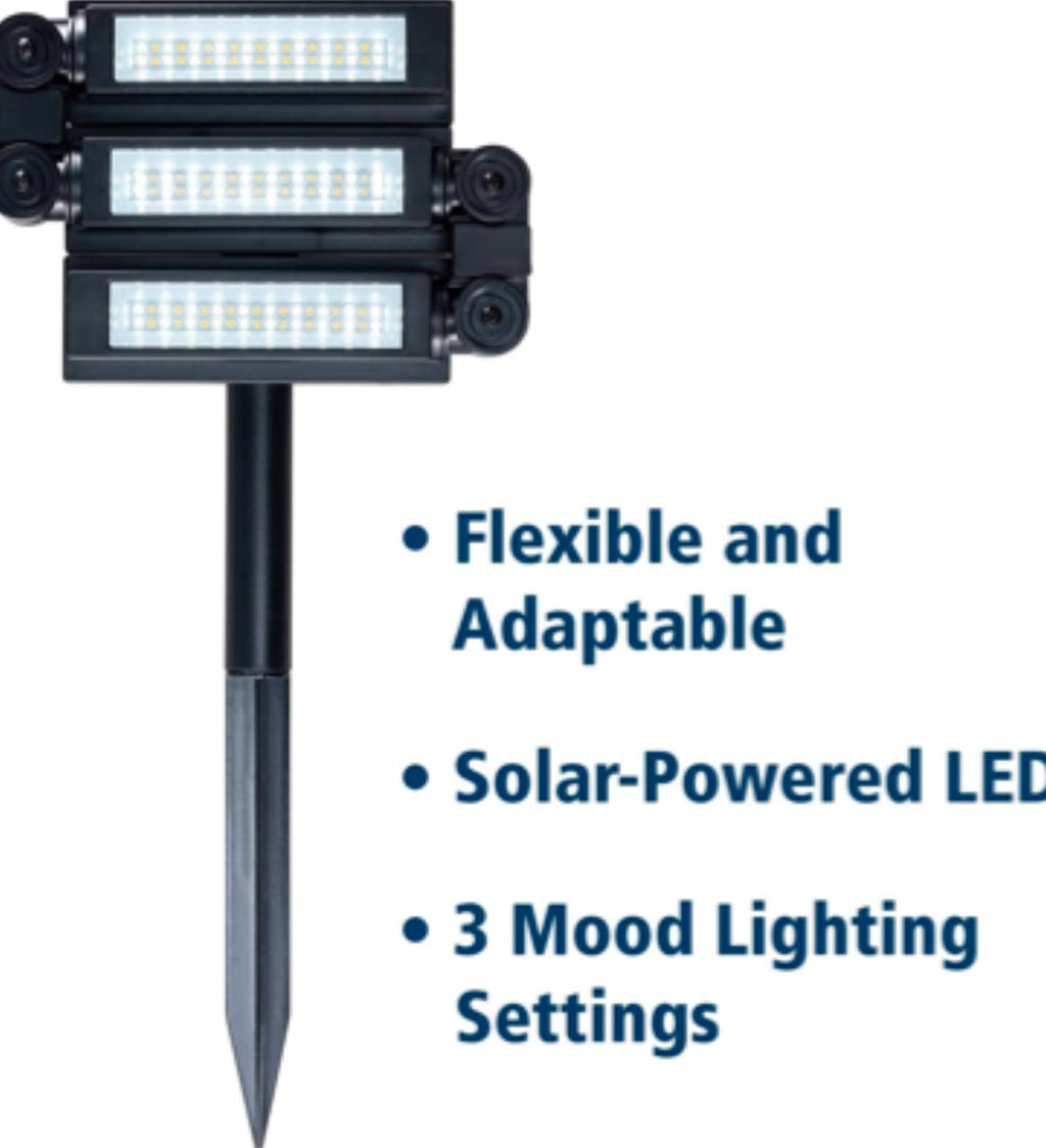 3 Color Temperature 180° Solar Powered Flood Light Outdoor 230 Lumen - Waterproof Bright LED Spotlight