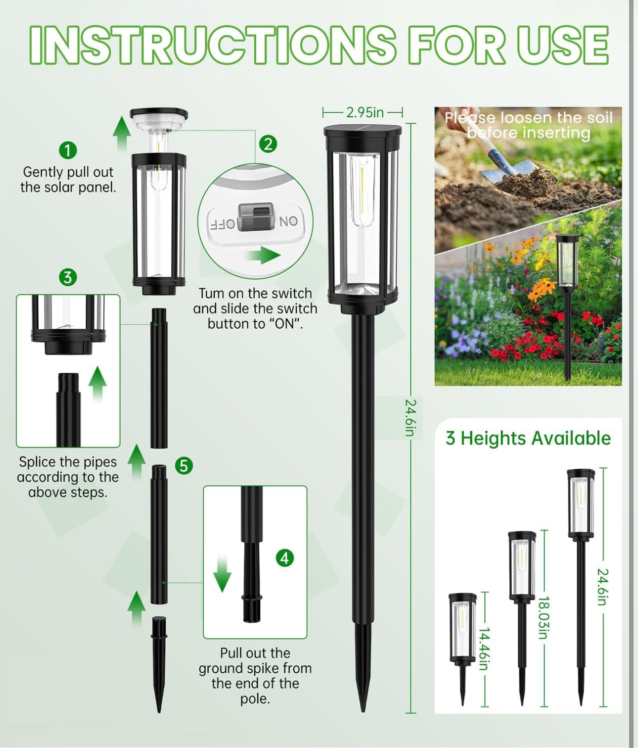 SmartYard 15 Lumen Bright Solar Lights Outdoor Pathway Lights Waterproof IP65, Auto On/Off 4 Pack