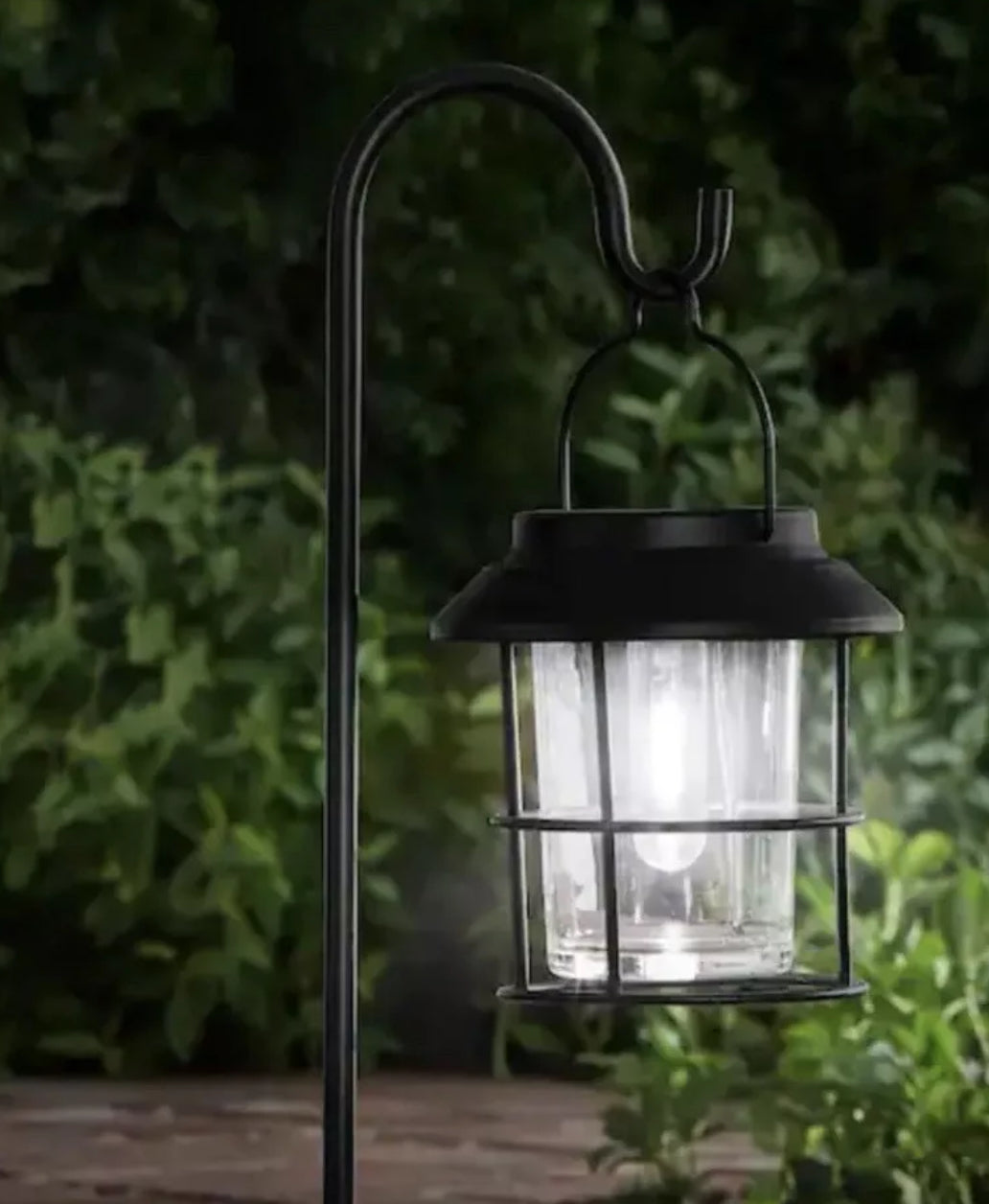 Solar Bronze Outdoor Integrated Filament LED Landscape Shepherd Hook Path Lights 10 Lumens (2-Pack)