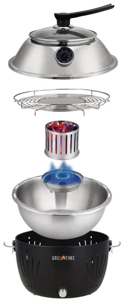 Grill Time Tailgater GTX Portable Charcoal Grill with Glass Hood Perfect for Camping Accessories