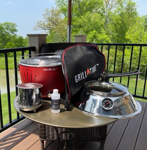 Grill Time Tailgater GTX Portable Charcoal Grill with Glass Hood Perfect for Camping Accessories