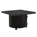 Henley 40" Round Aluminum Basketweave Convertible Gas Fire Pit Table