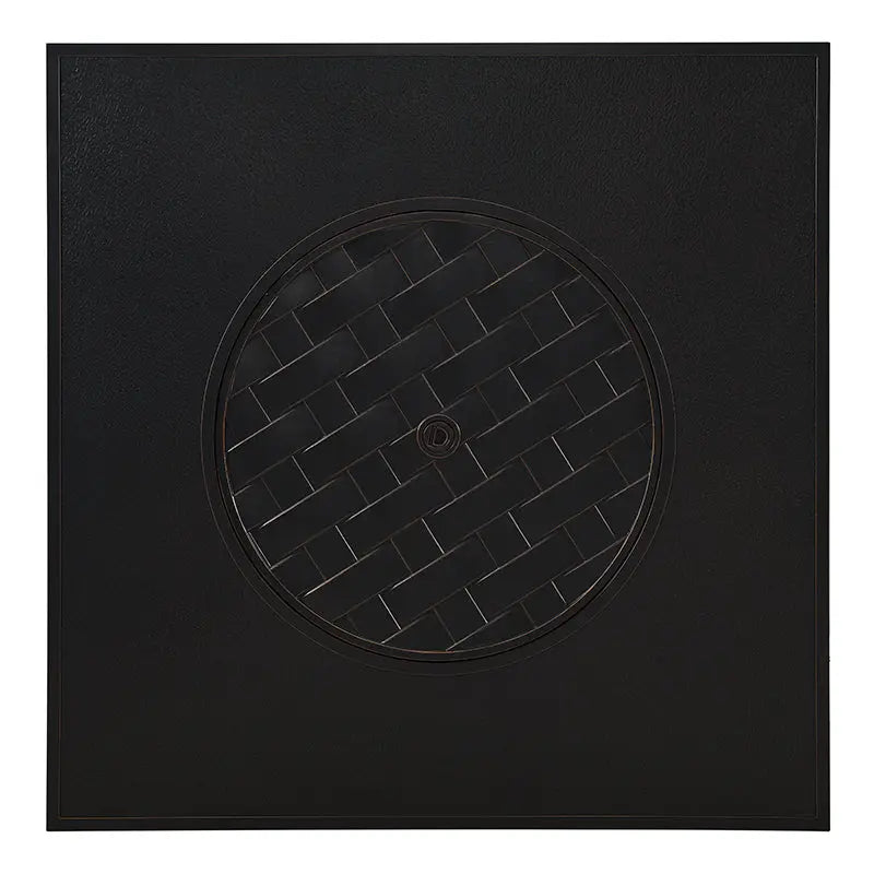 Henley 40" Round Aluminum Basketweave Convertible Gas Fire Pit Table