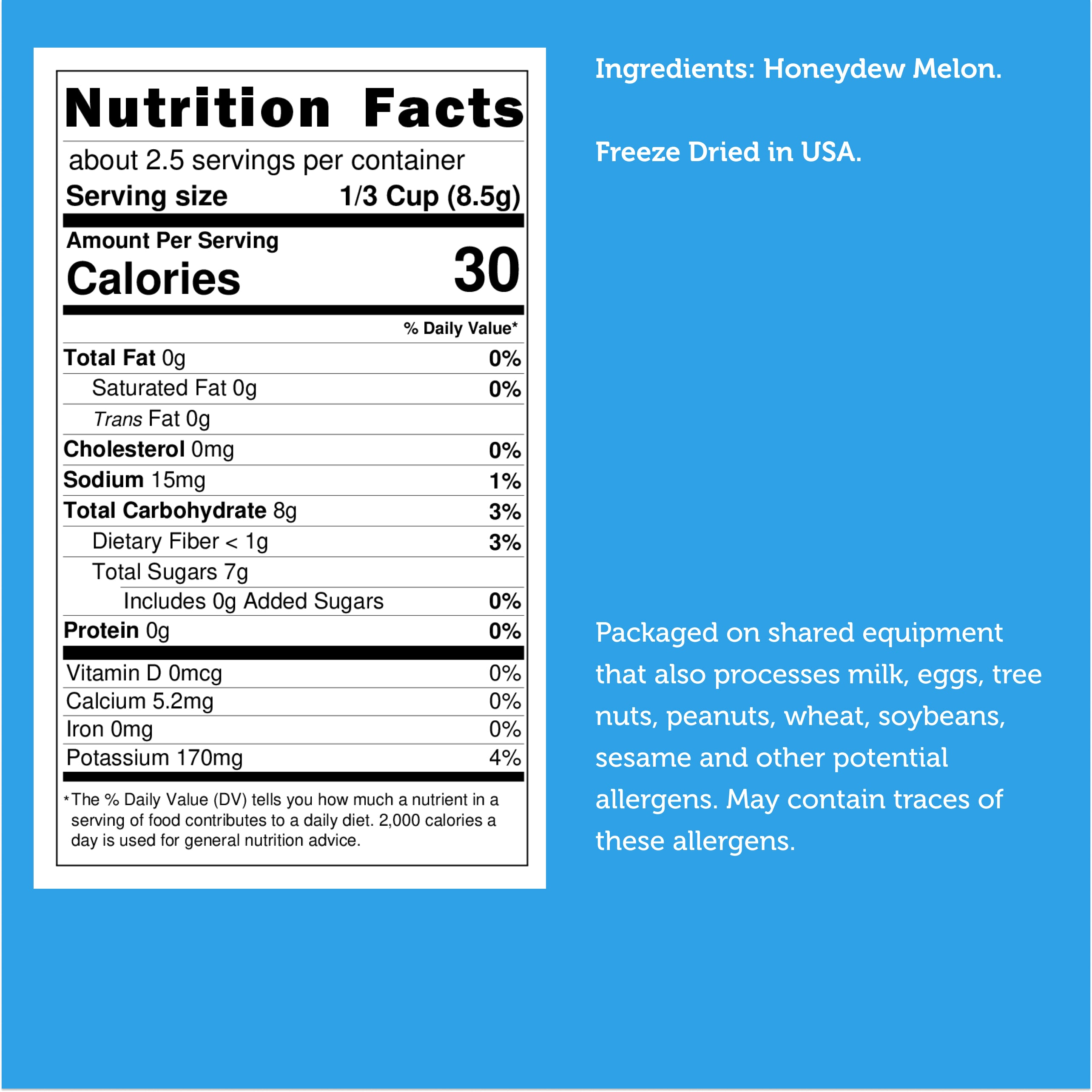 Freeze Dried Honeydew Melon