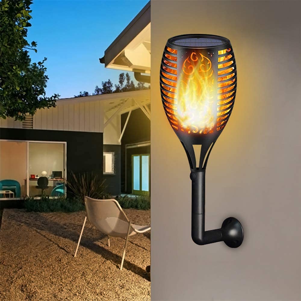 Solar LED Flame Lamp Lawn Flame Flickering Torch Light Outdoor Fire 96 LED Lights 4 Pack