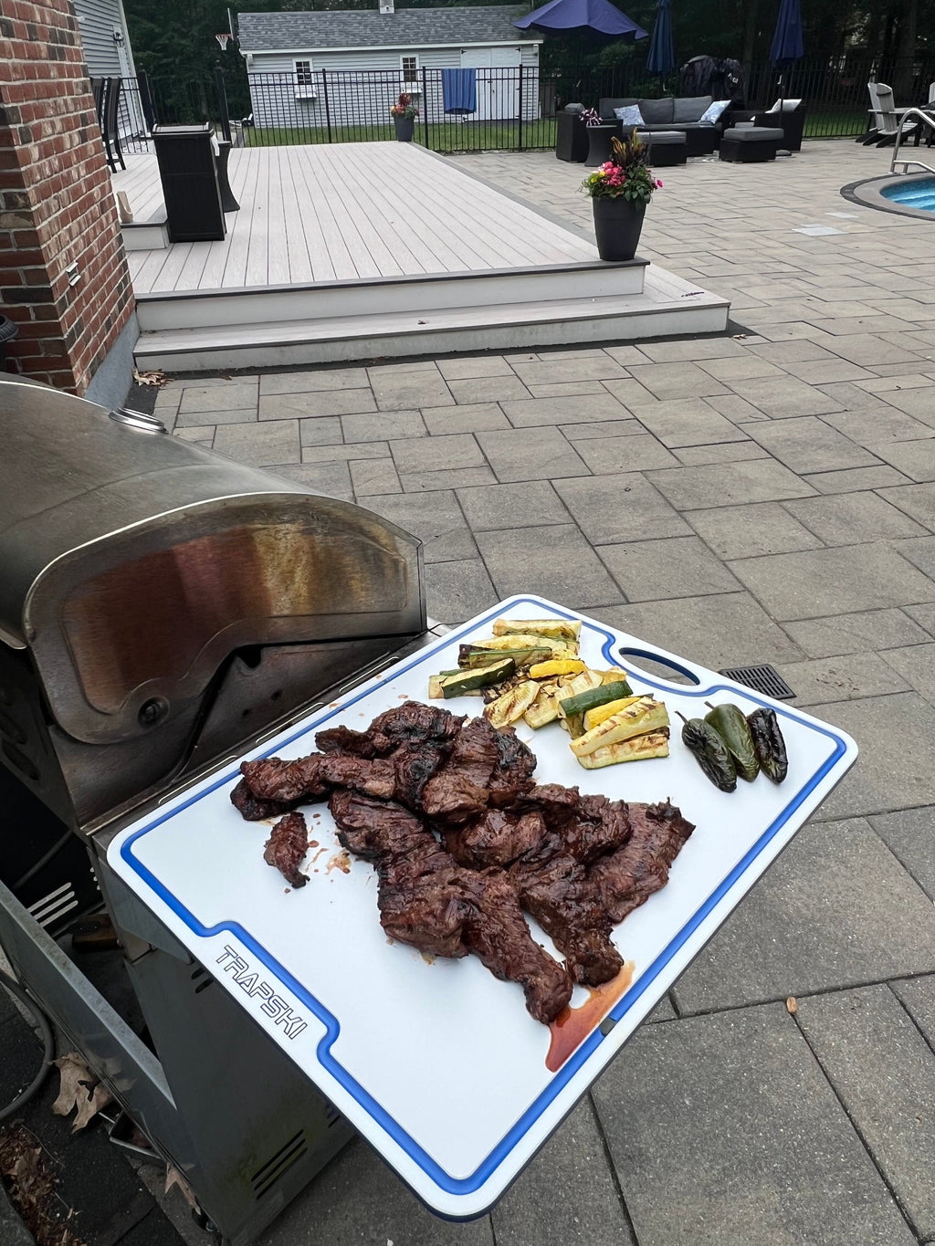 TRAPSKI Premium 1/2 Inch Thick HDPE Cutting Boards | Food-Grade Kitchen Prep Surface | Juice Grooves | Made in the USA