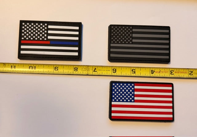 EMS / Blue Line American Flag Patch - Heavy Duty PVC/Rubber