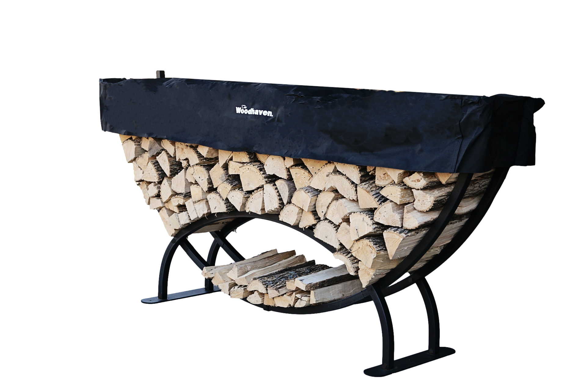 The Woodhaven 8' Large Crescent Firewood Rack