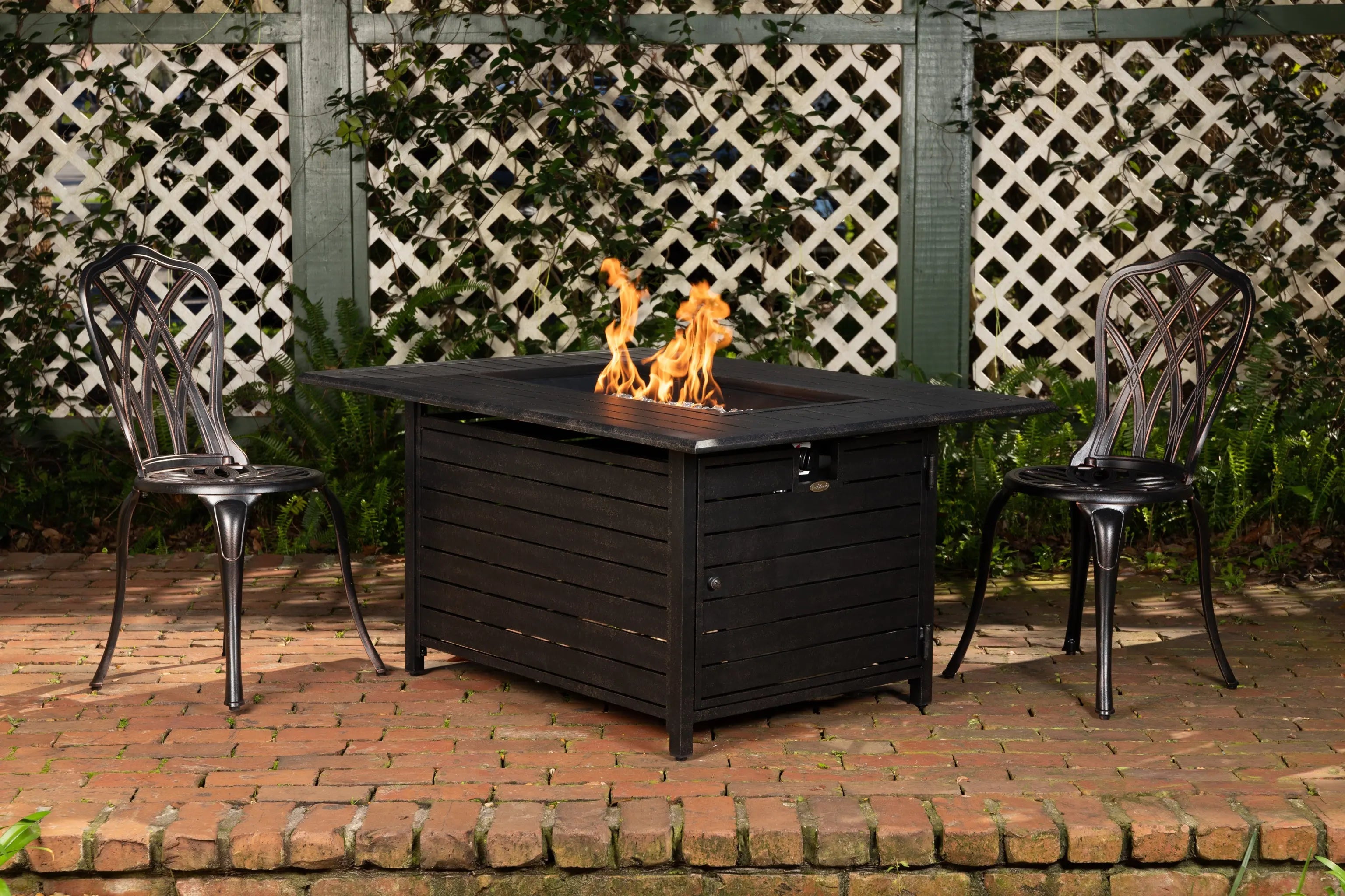 Longmont 48" Rectangular Aluminum Convertible Gas Fire Pit Table