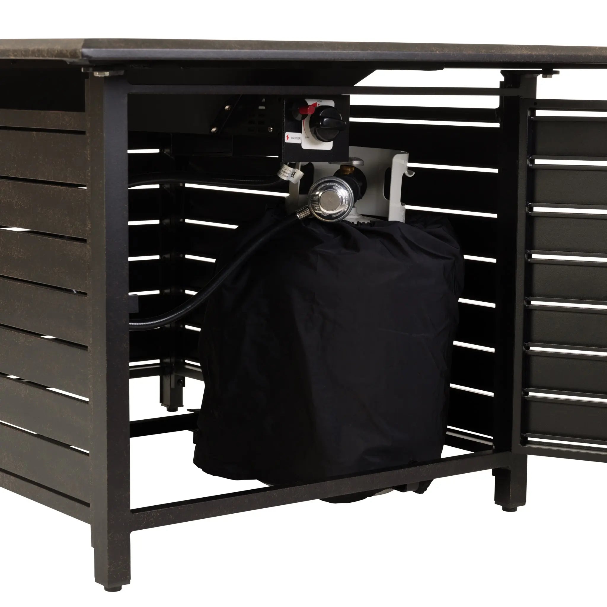 Longmont 48" Rectangular Aluminum Convertible Gas Fire Pit Table