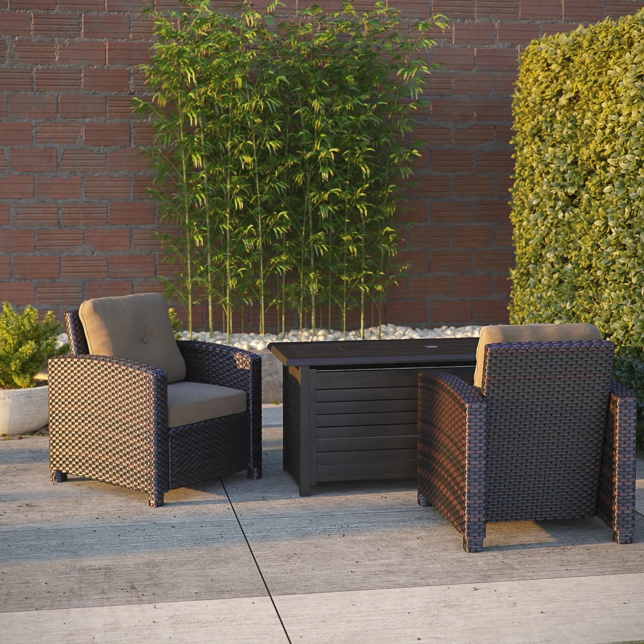 Miles Mocha Finish Outdoor Wicker Club Chair