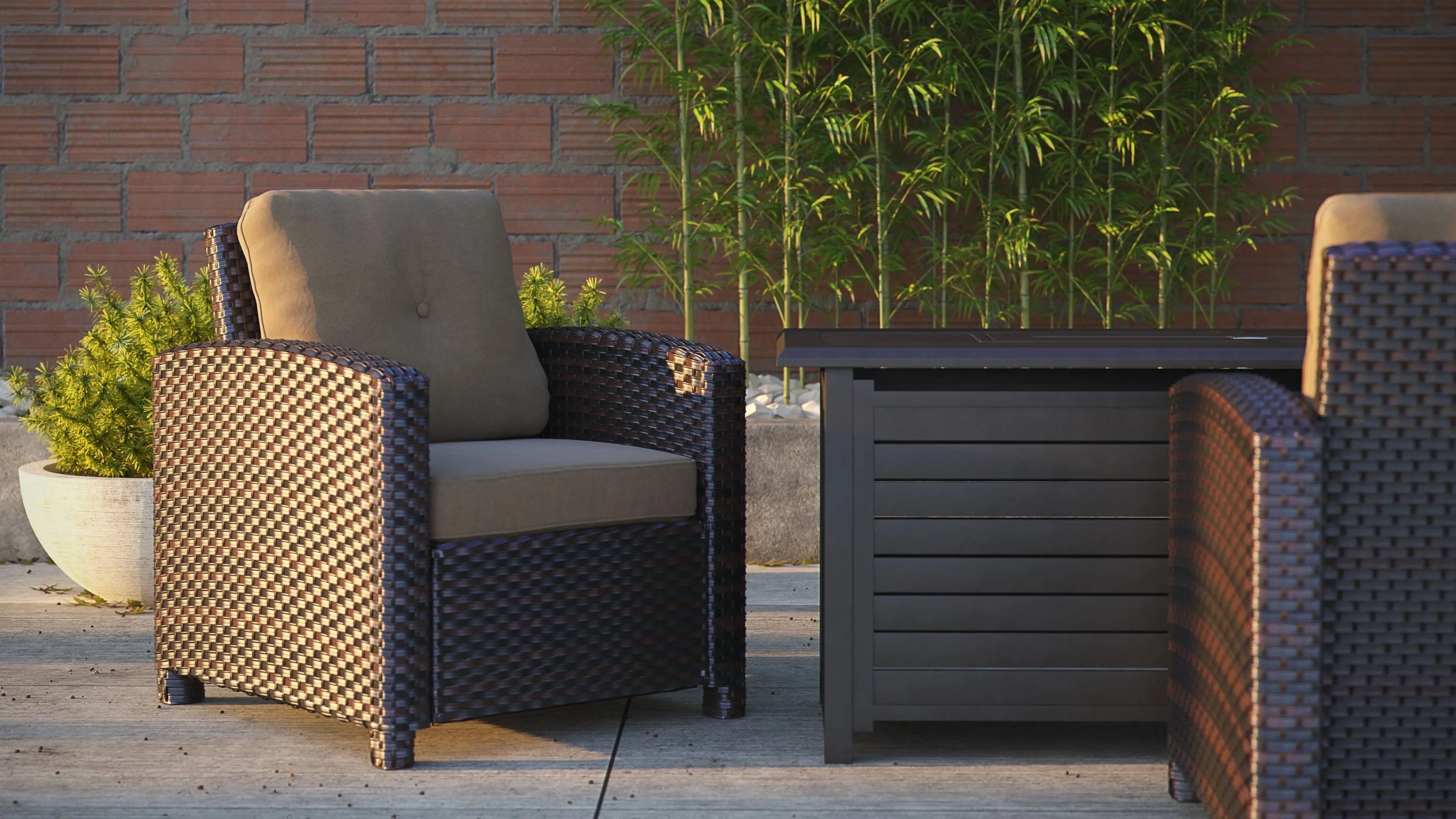 Miles Mocha Finish Outdoor Wicker Club Chair