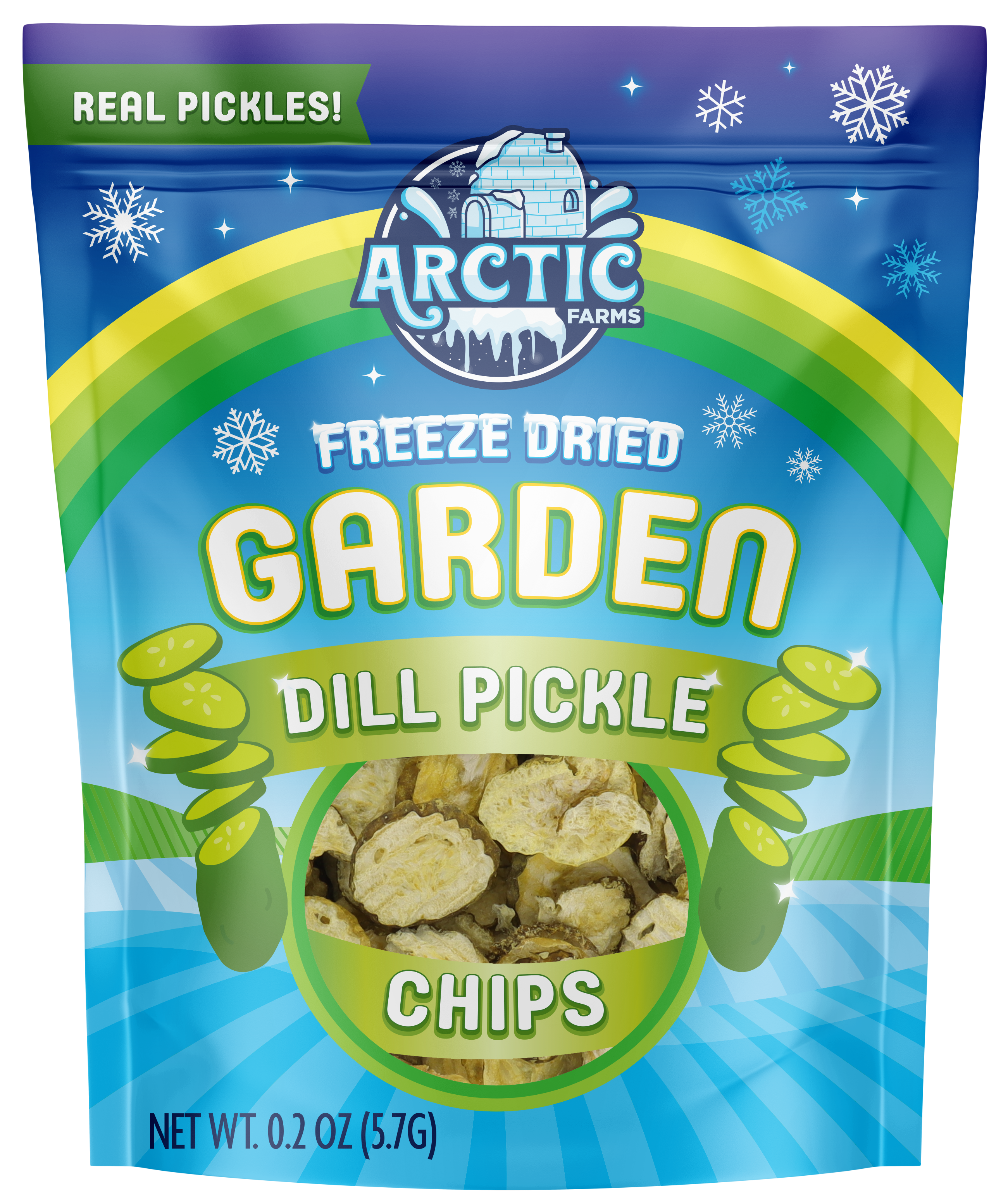 Freeze Dried Dill Pickle Chips (Less Salty)