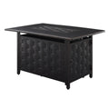 Preston 44" Rectangular Basketweave Aluminum Convertible Gas Fire Pit Table