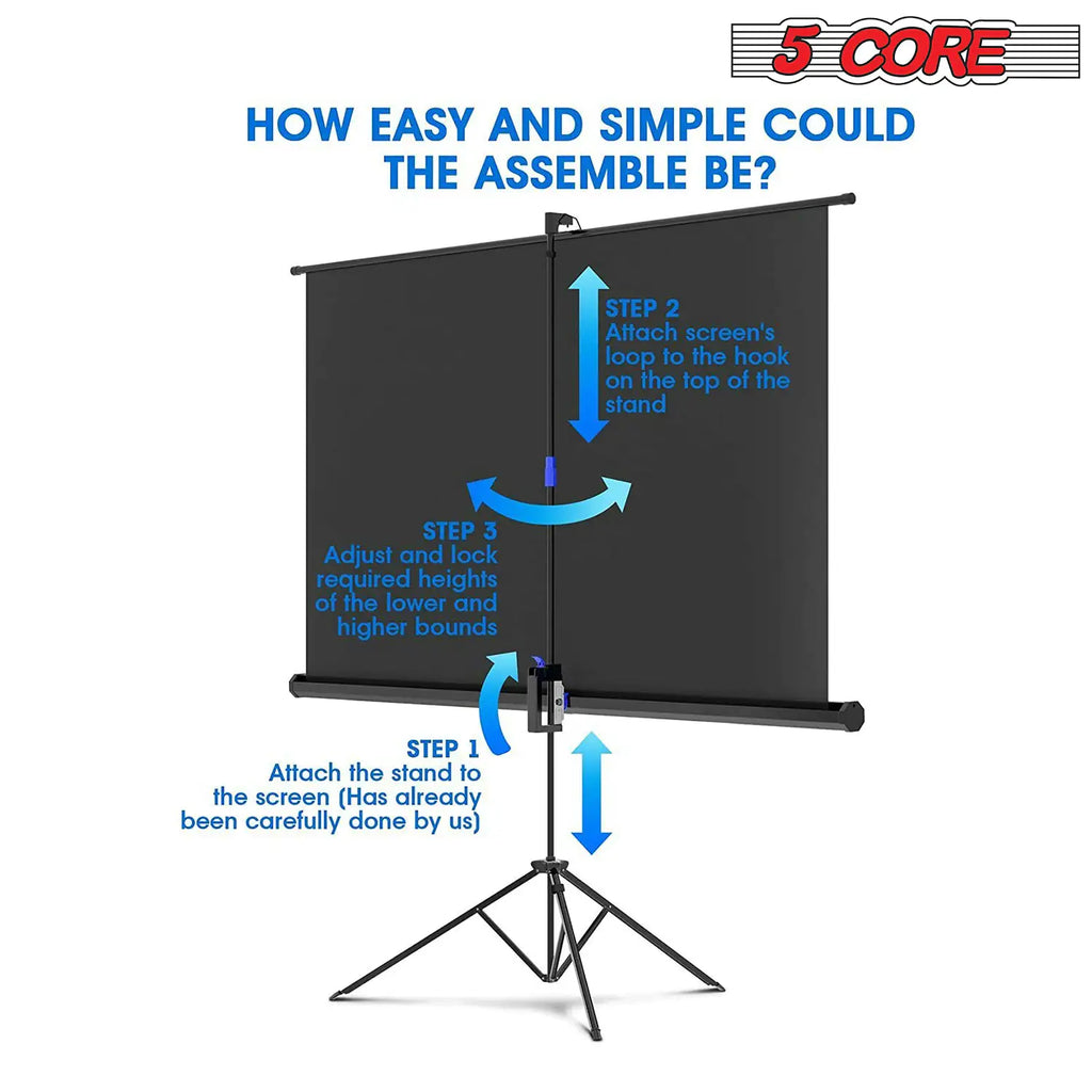 72" Projector Screen with Tripod Stand