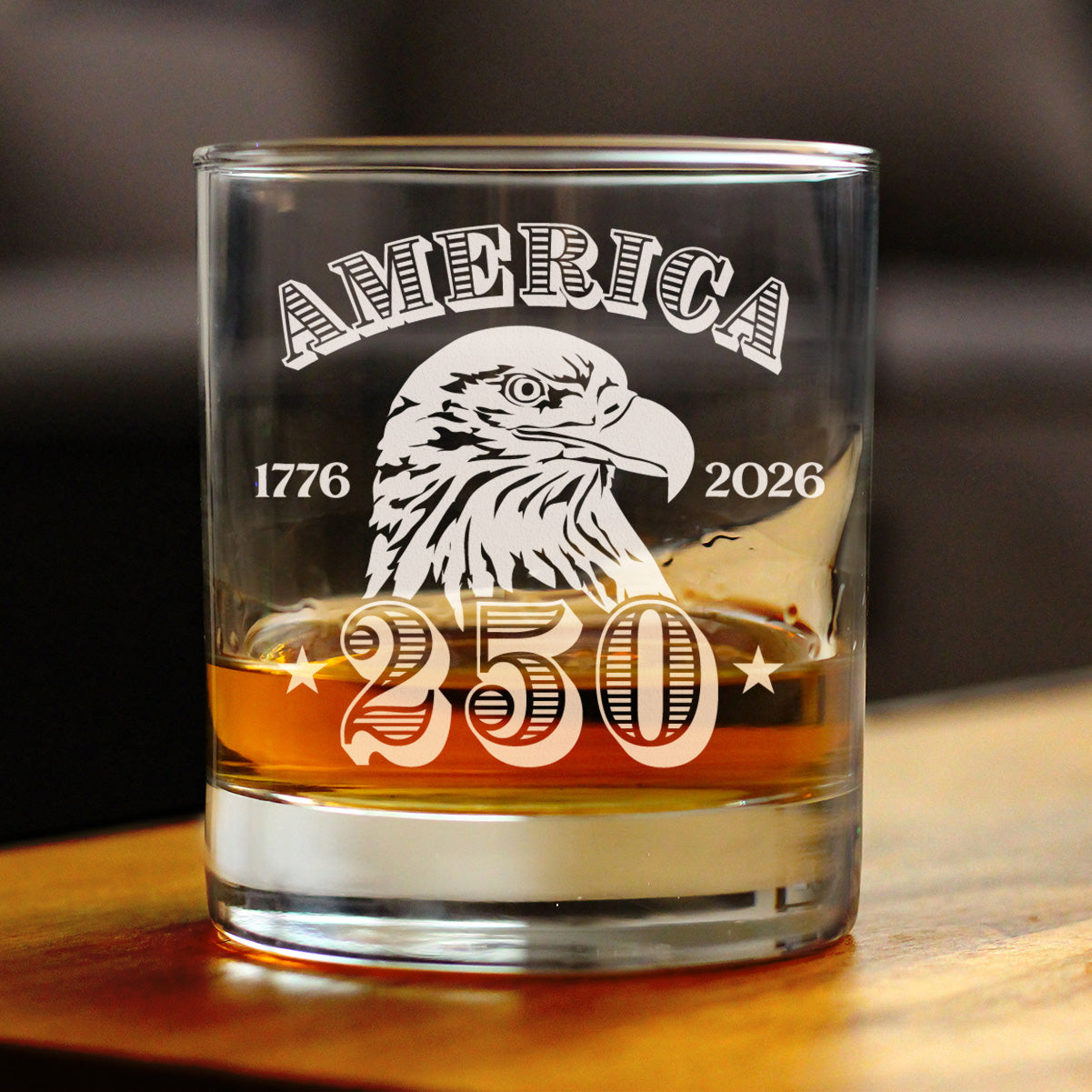 America's 250th Anniversary Engraved Rocks Glass