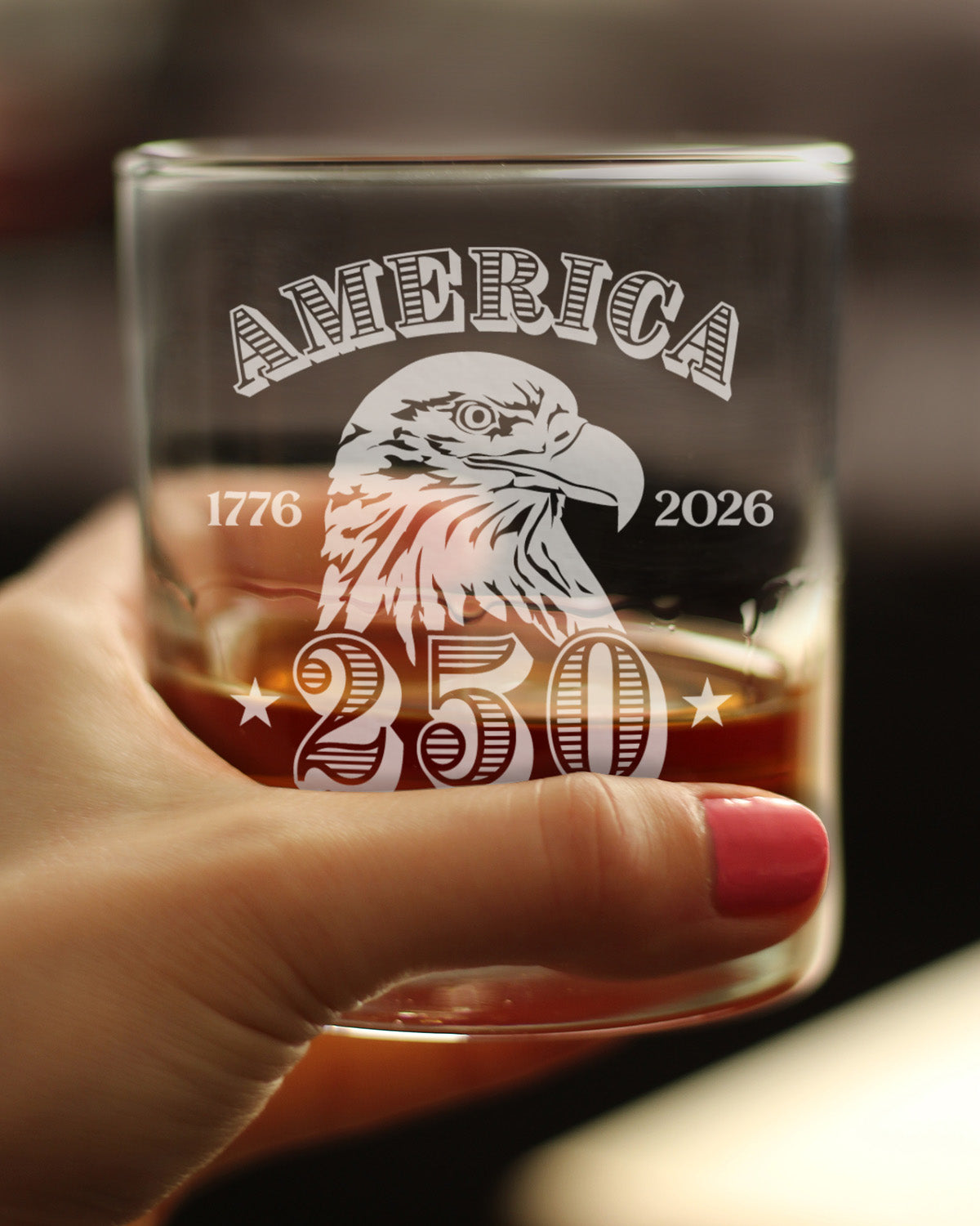 America's 250th Anniversary Engraved Rocks Glass