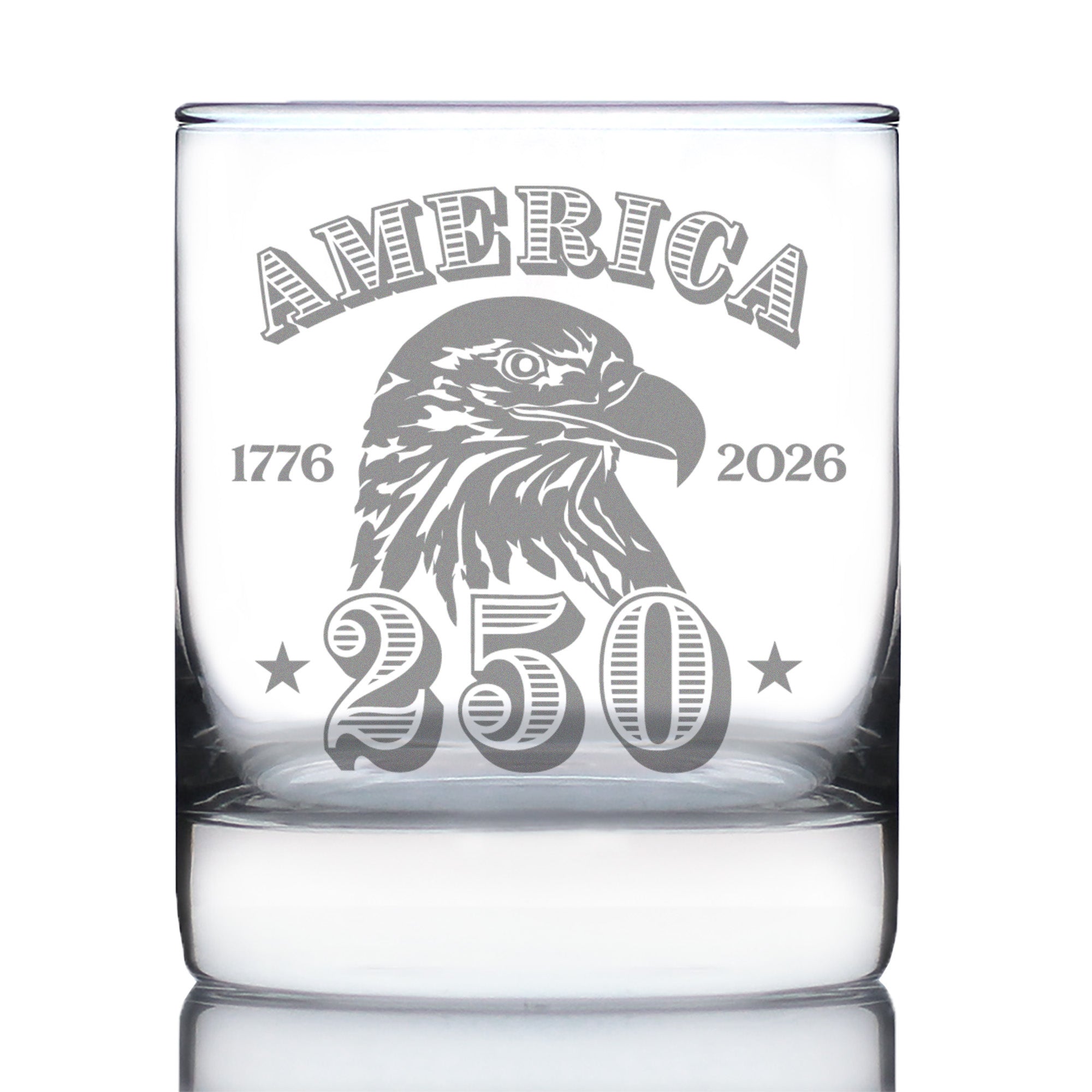 America's 250th Anniversary Engraved Rocks Glass