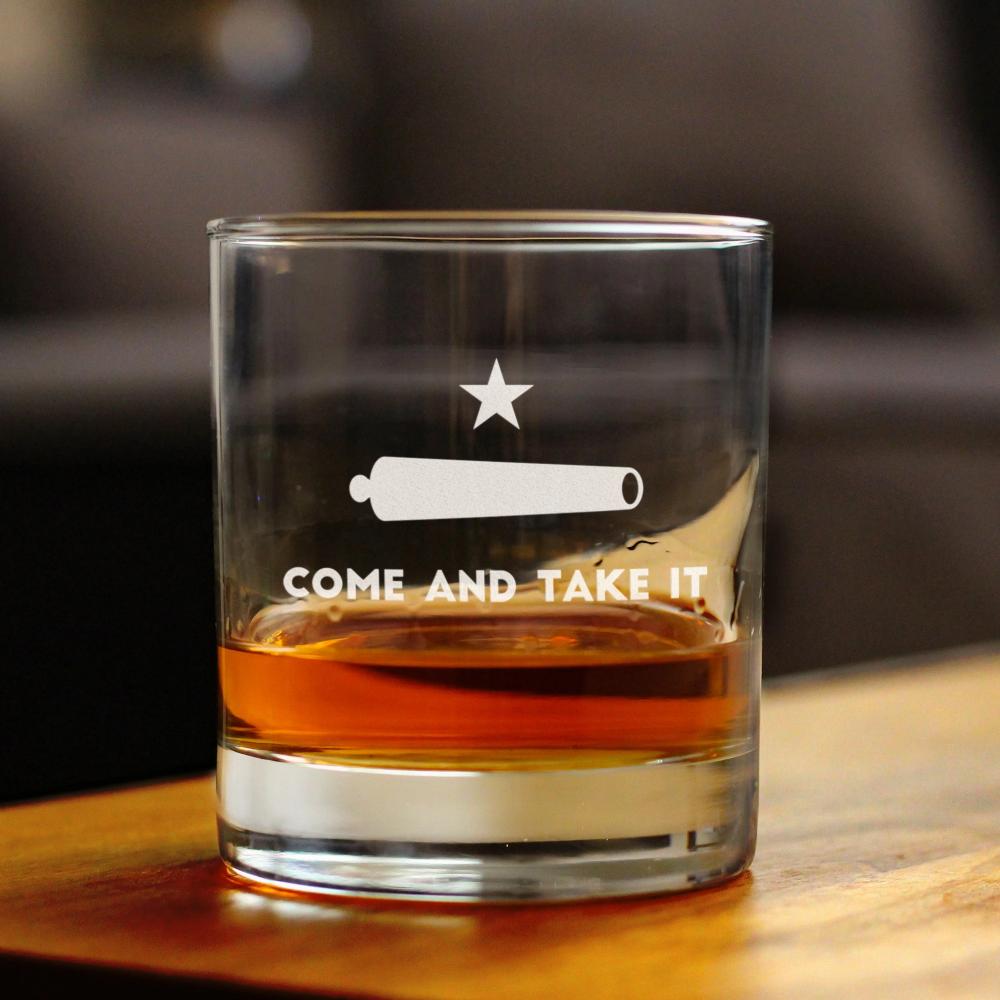 Come and Take It Texas Flag Whiskey Rocks