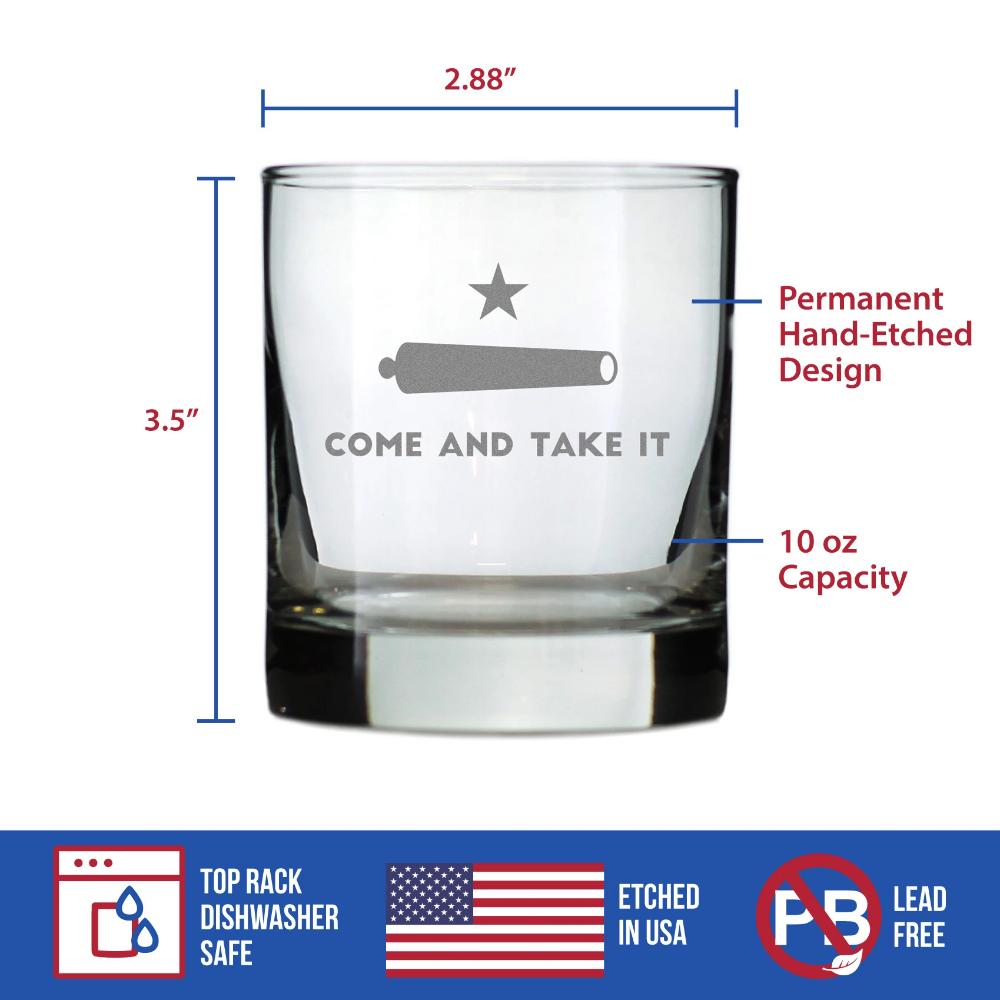 Come and Take It Texas Flag Whiskey Rocks