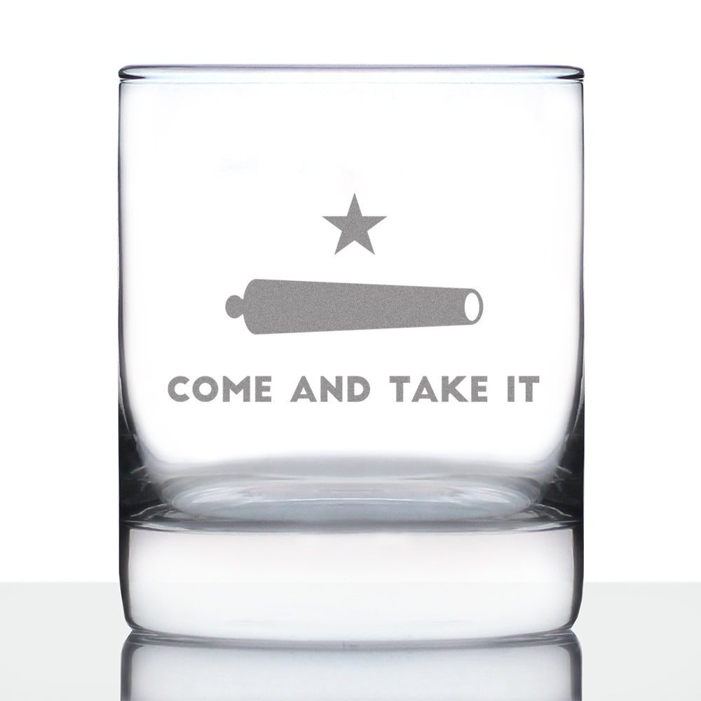 Come and Take It Texas Flag Whiskey Rocks