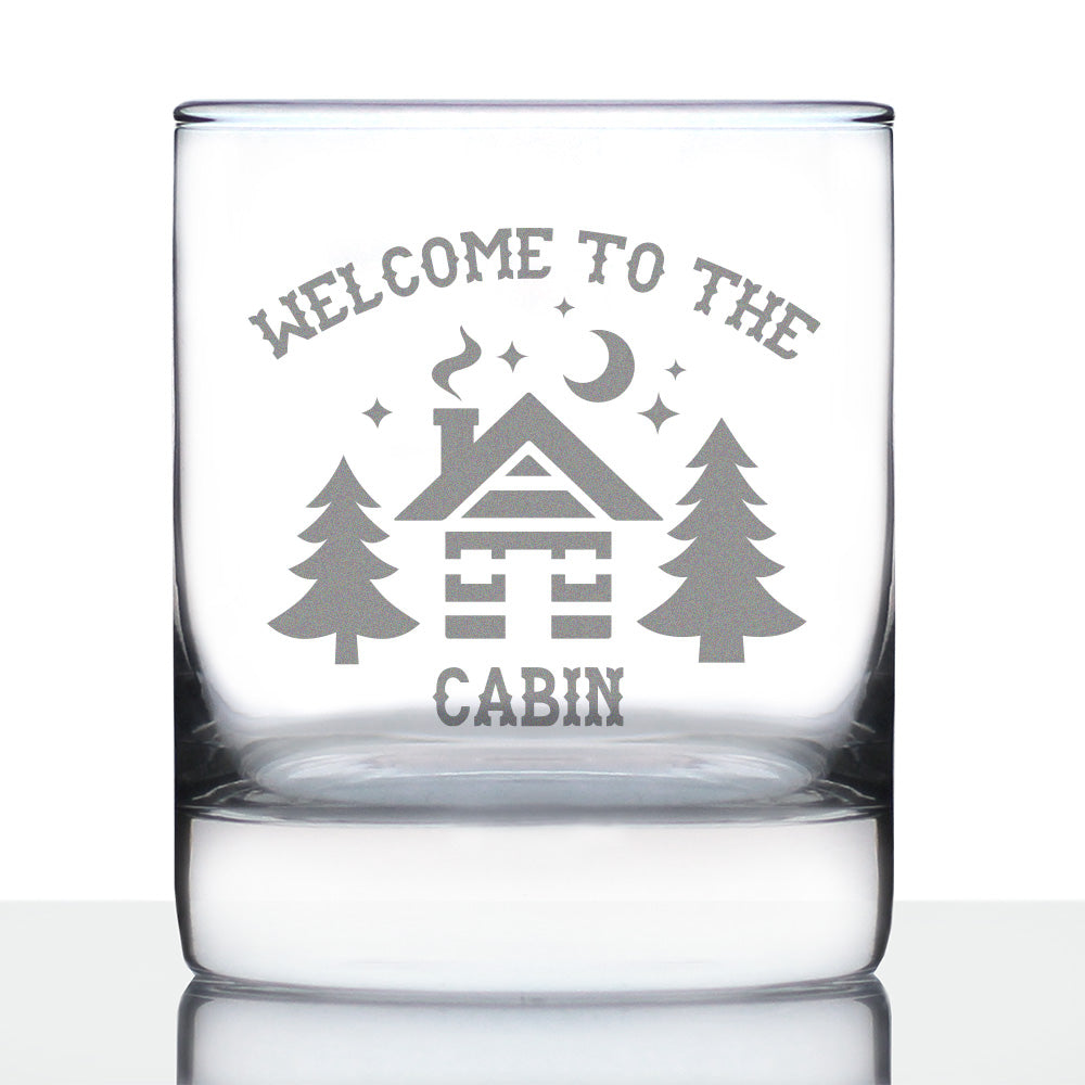 Welcome To The Cabin Whiskey Rocks Glass Gifts