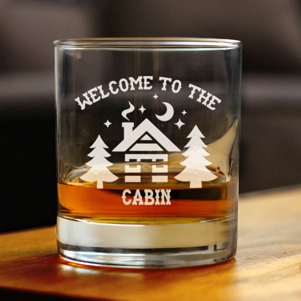 Welcome To The Cabin Whiskey Rocks Glass Gifts