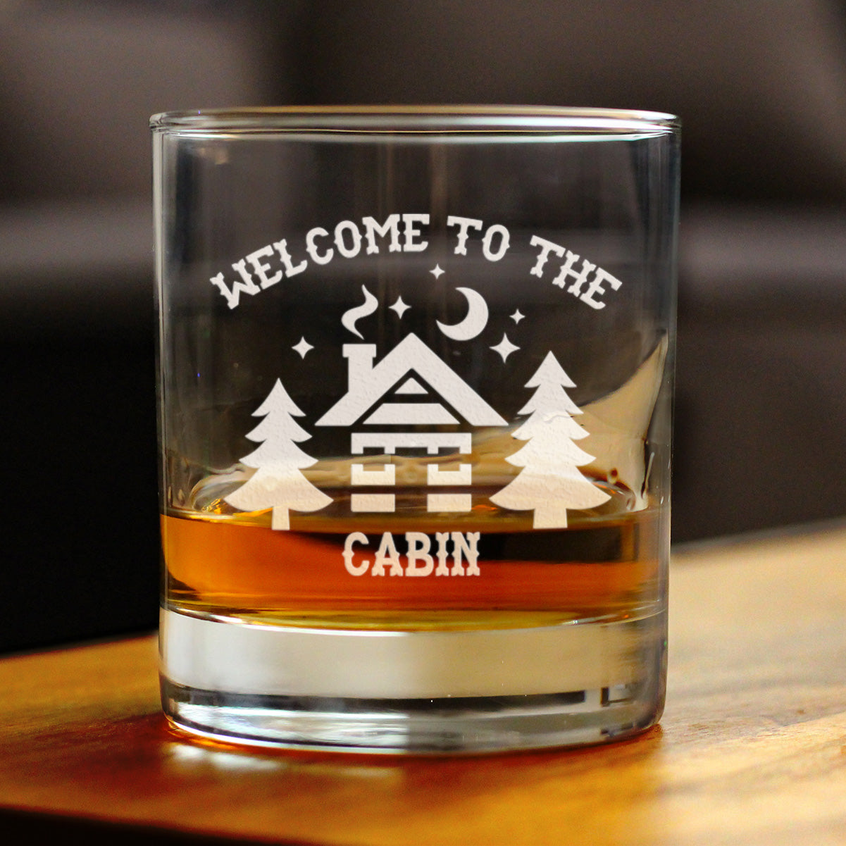 Welcome To The Cabin Whiskey Rocks Glass Gifts