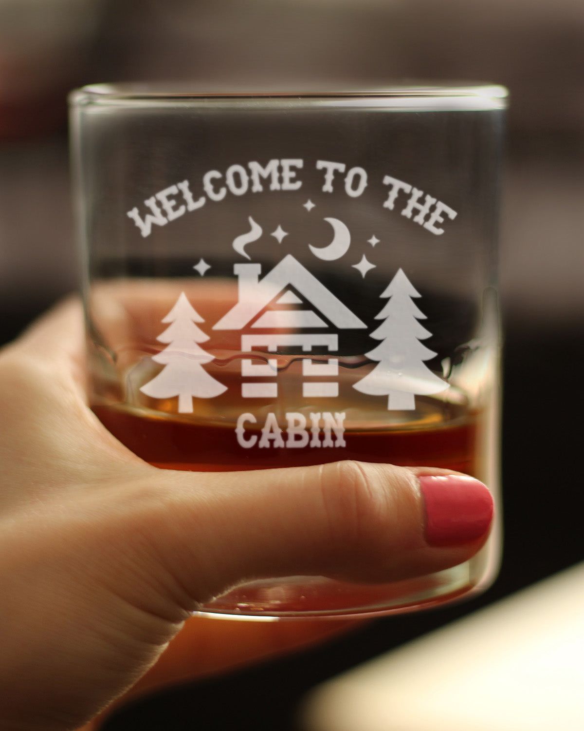 Welcome To The Cabin Whiskey Rocks Glass Gifts