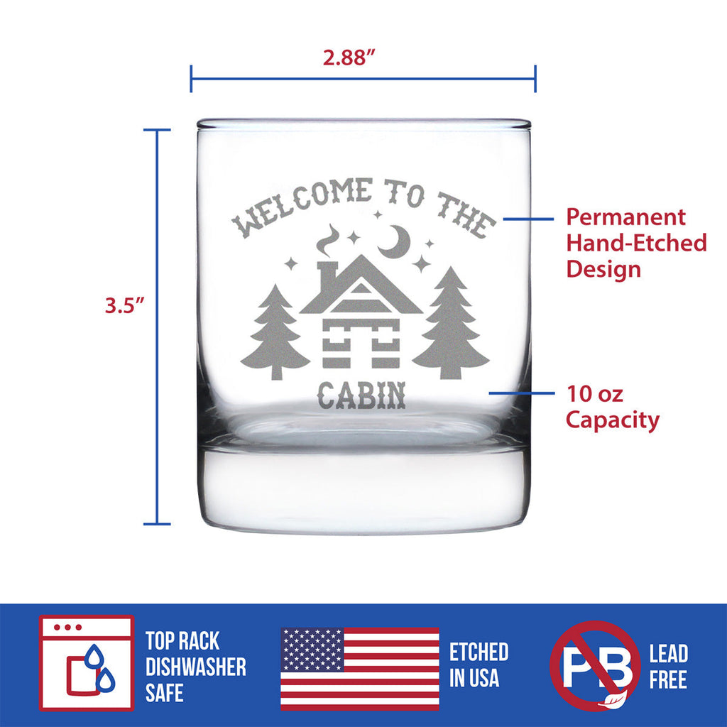 Welcome To The Cabin Whiskey Rocks Glass Gifts