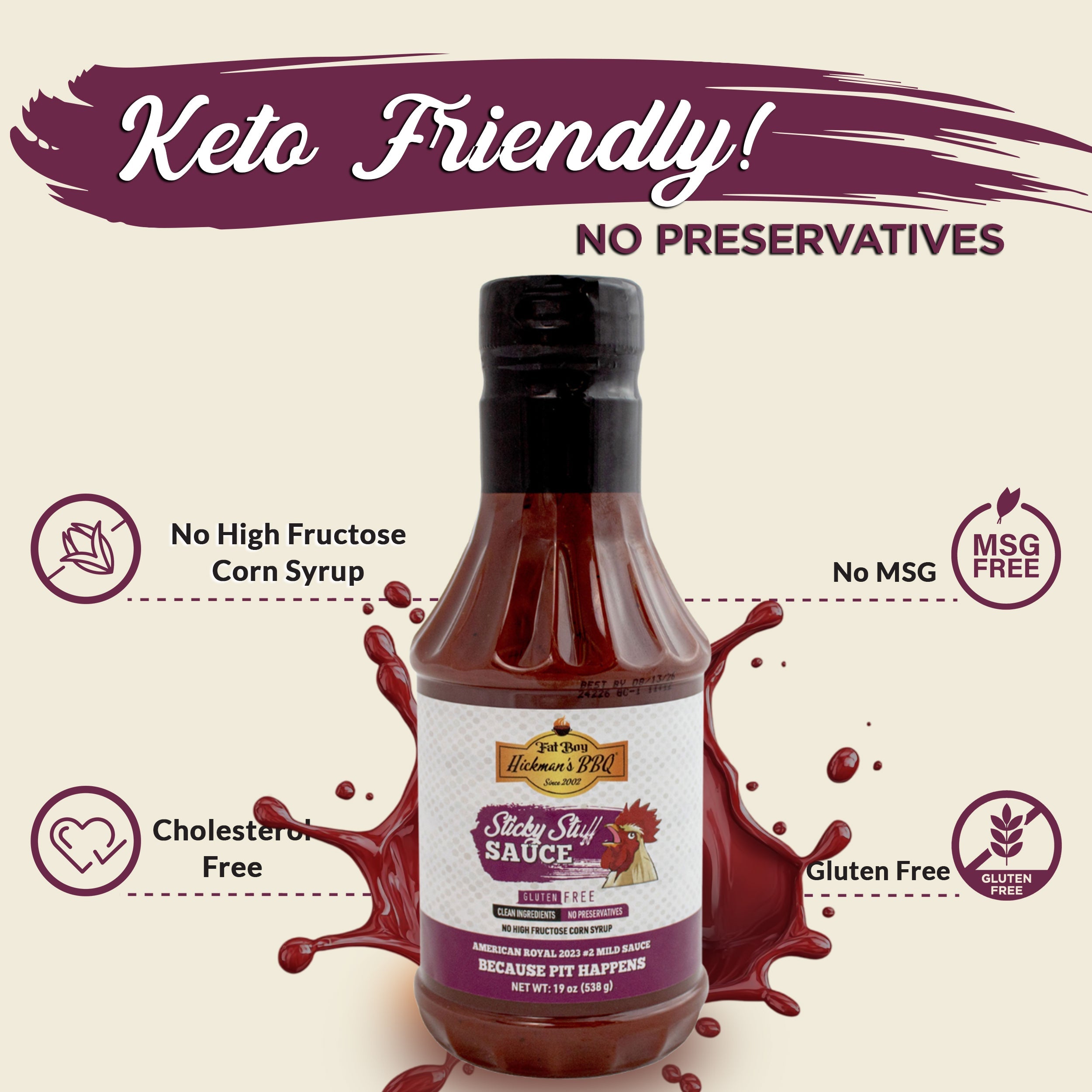 Sticky Stuff Gluten Free Natural BBQ Sauce 19 oz