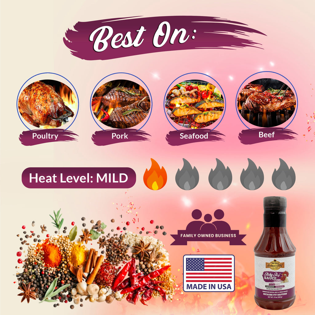 Sticky Stuff Gluten Free Natural BBQ Sauce 19 oz - Pack of 2